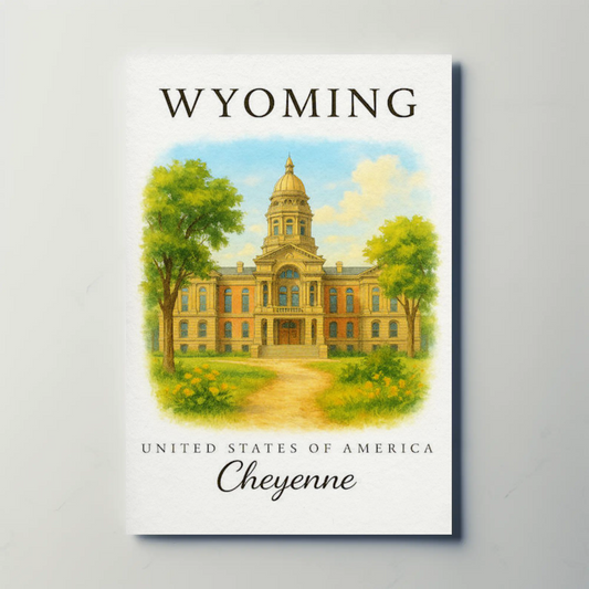 Cheyenne Wyoming Historic State Capitol Landmark Travel Poster Travel Poster