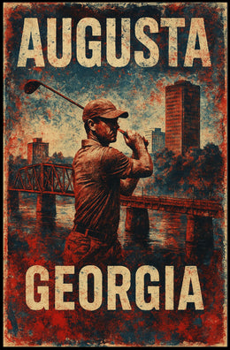 Augusta Georgia Golf Scenic Heritage Wall Art Print Inspired Wanderlust Home Decor Poster