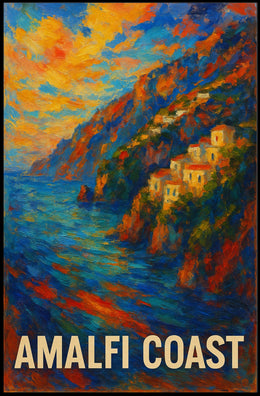 Amalfi Coast Poster Wall Art Scenic Seaside Premium Print
