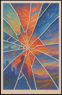 Surreal Sunset Glass Shards Abstract or Artistic Poster