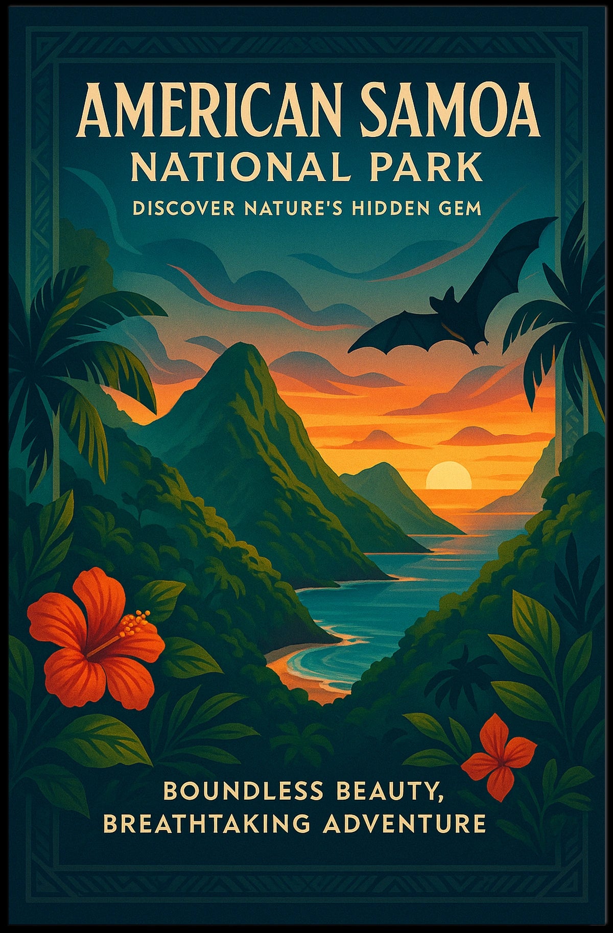 American Samoa Tropical Scenery National Park Poster