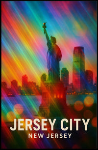 Jersey City Harbor Skyline Urban Realism Collector Poster