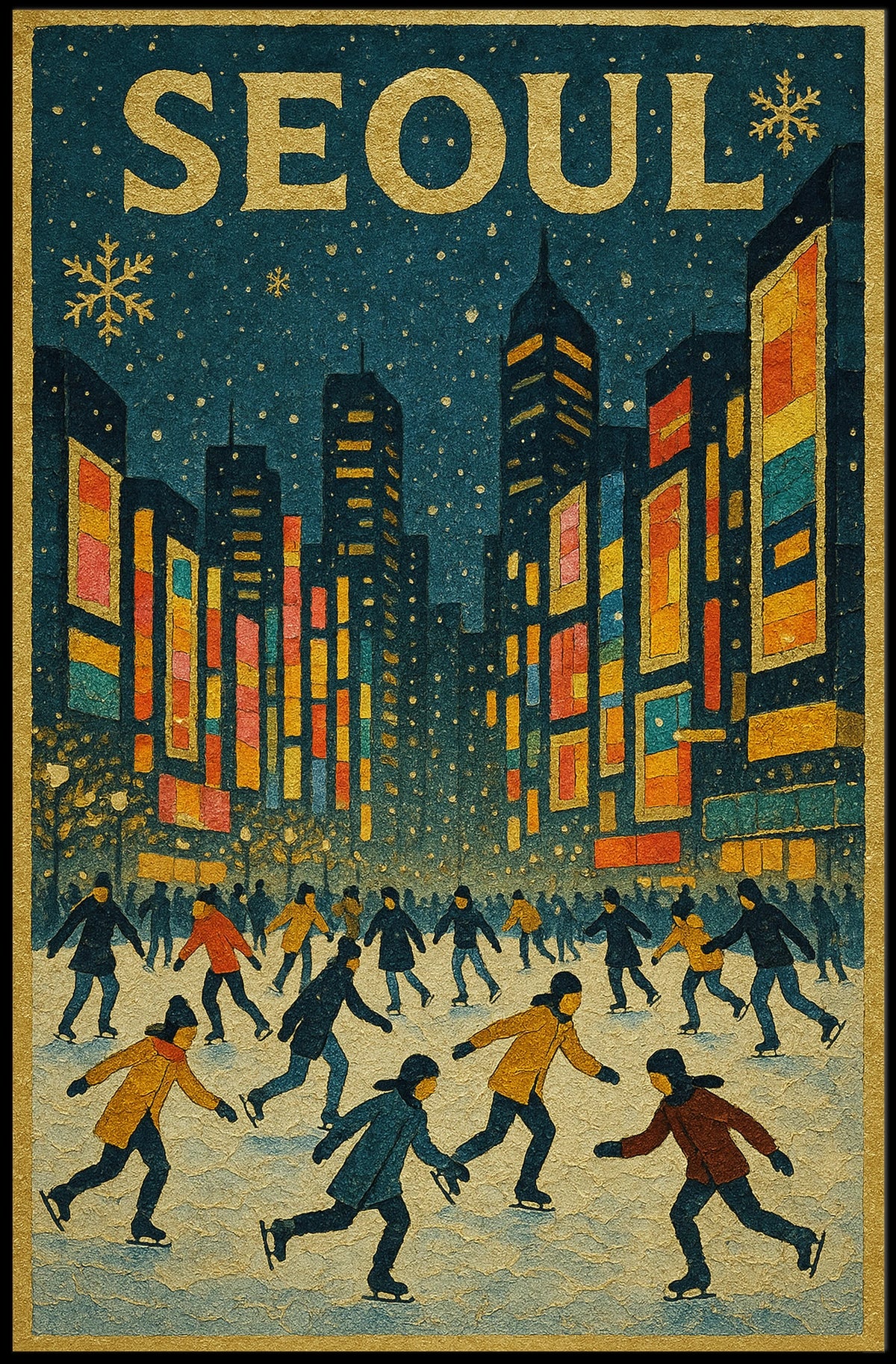 Winter Skating In Seoul Poster