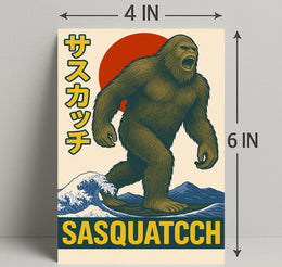 Sasquatch in Retro Style Poster PosterGoat