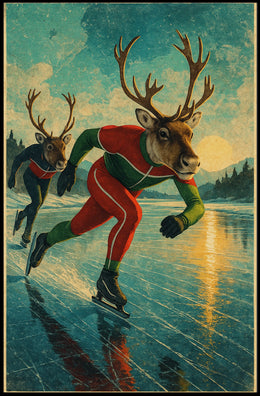 Reindeer On Ice Poster