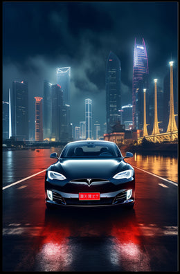 Electric Elegance In The City Poster