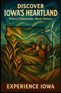 Iowa Tourism: Nature and Community, Travel Poster