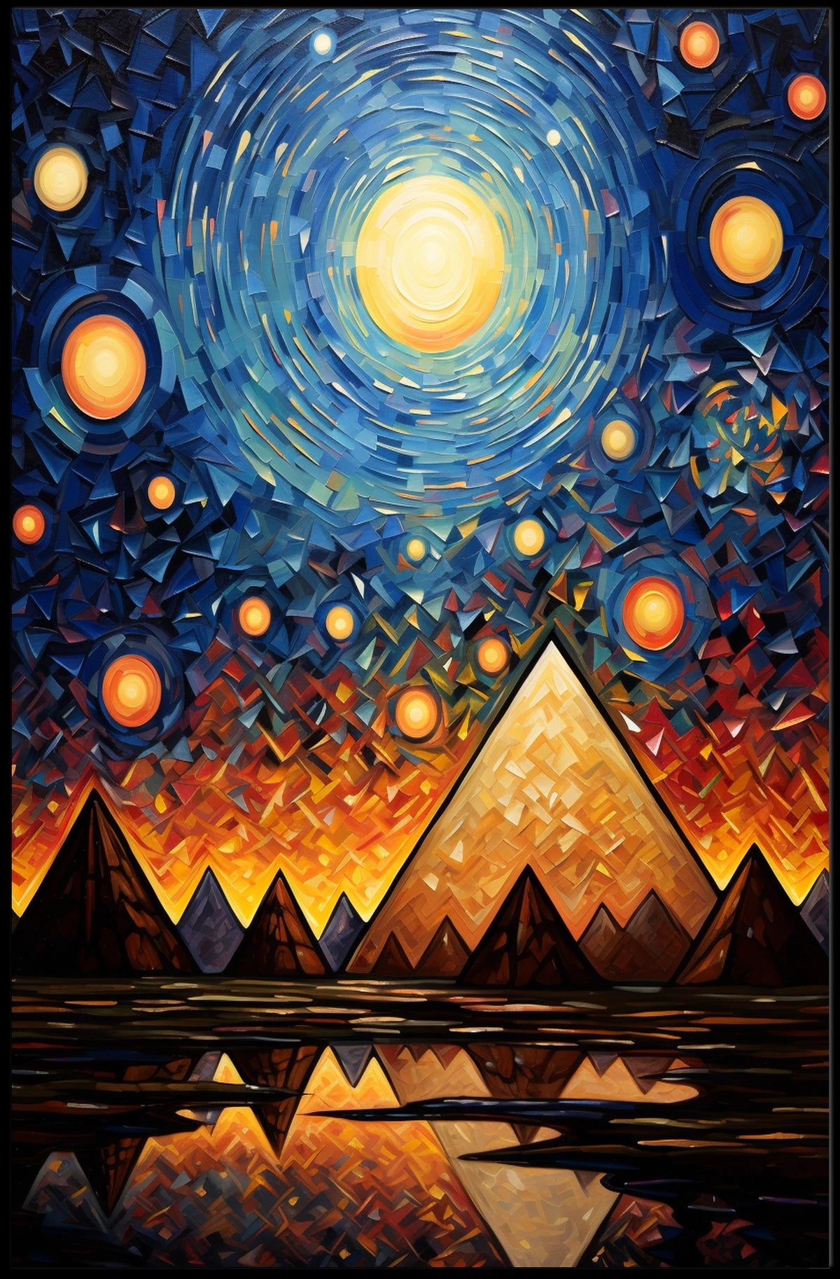 Starry Pyramids Abstract or Artistic Poster