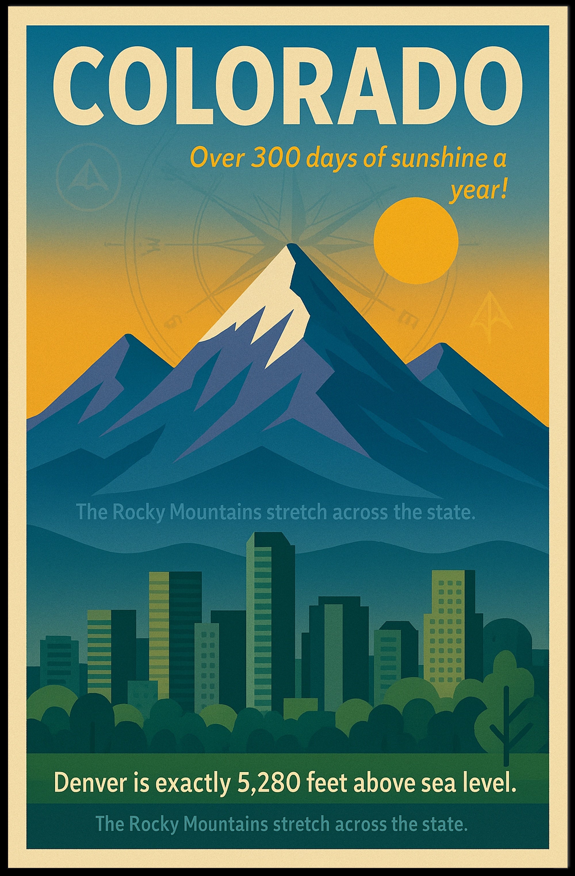 Discover Colorado Wall Art Print PosterGoat