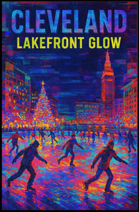 Cleveland Lakefront Glow Poster