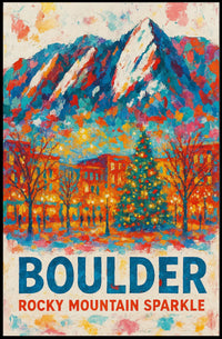 Boulder Rocky Mountain Sparkle Poster