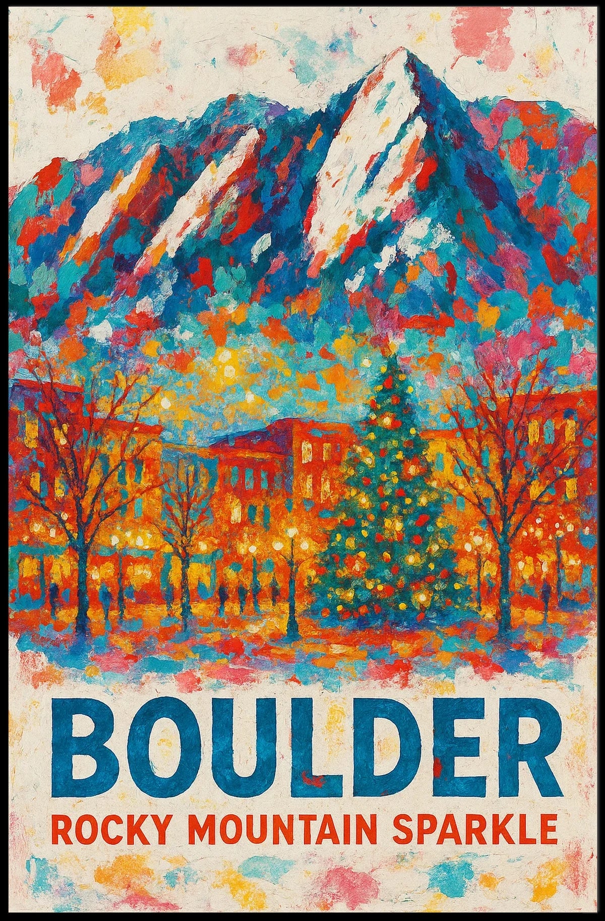 Boulder Rocky Mountain Sparkle Poster