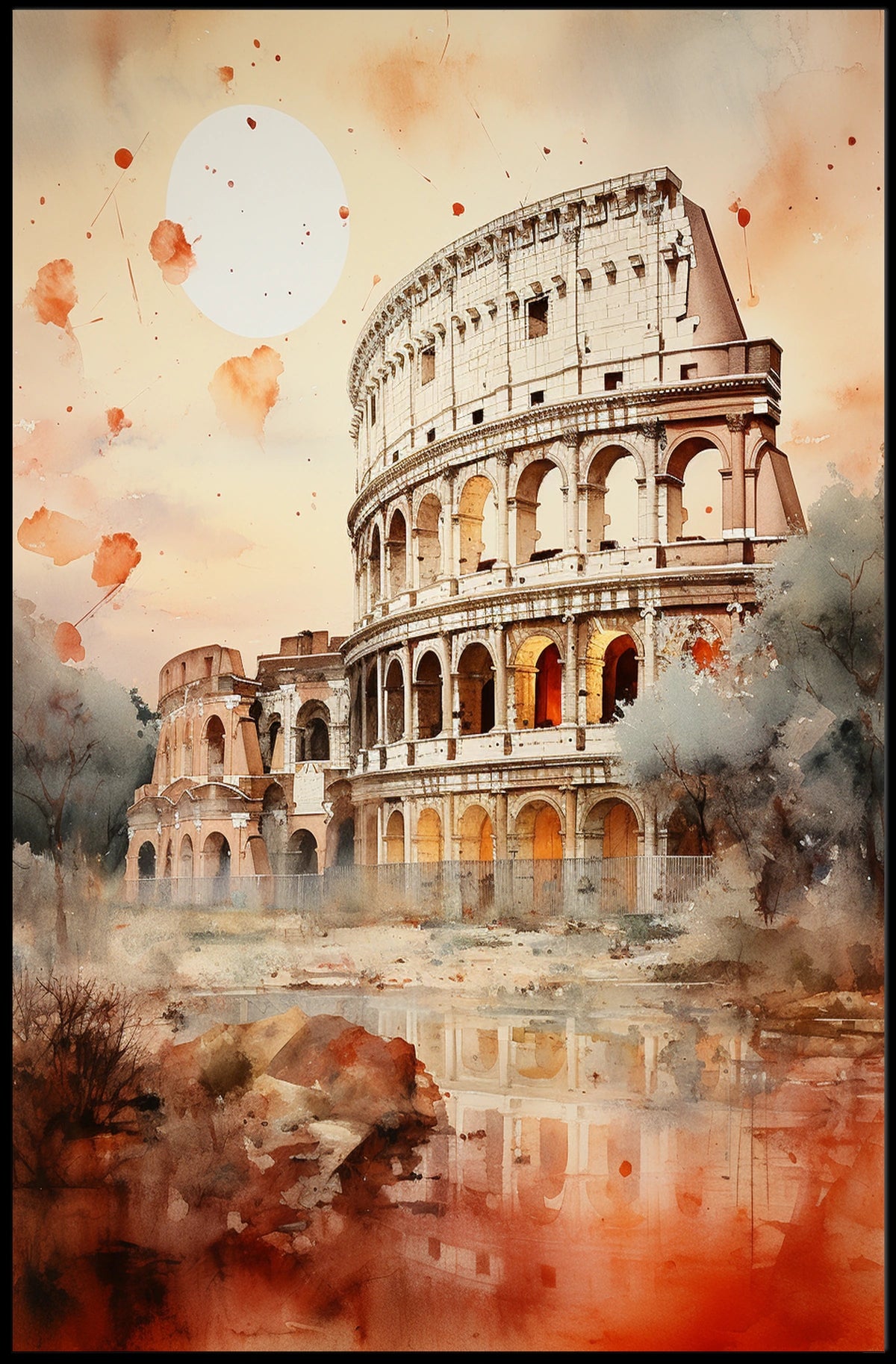 Rome Colosseum Grandeur Travel Poster