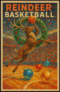 Reindeer Basketball Poster