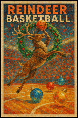 Reindeer Basketball Poster