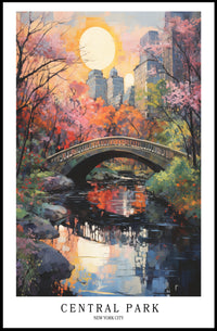 Central Park Autumn Impressionism Urban or Cityscape Poster PosterGoat