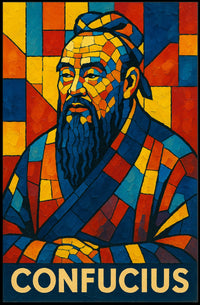 Confucius Mosaic Art Poster