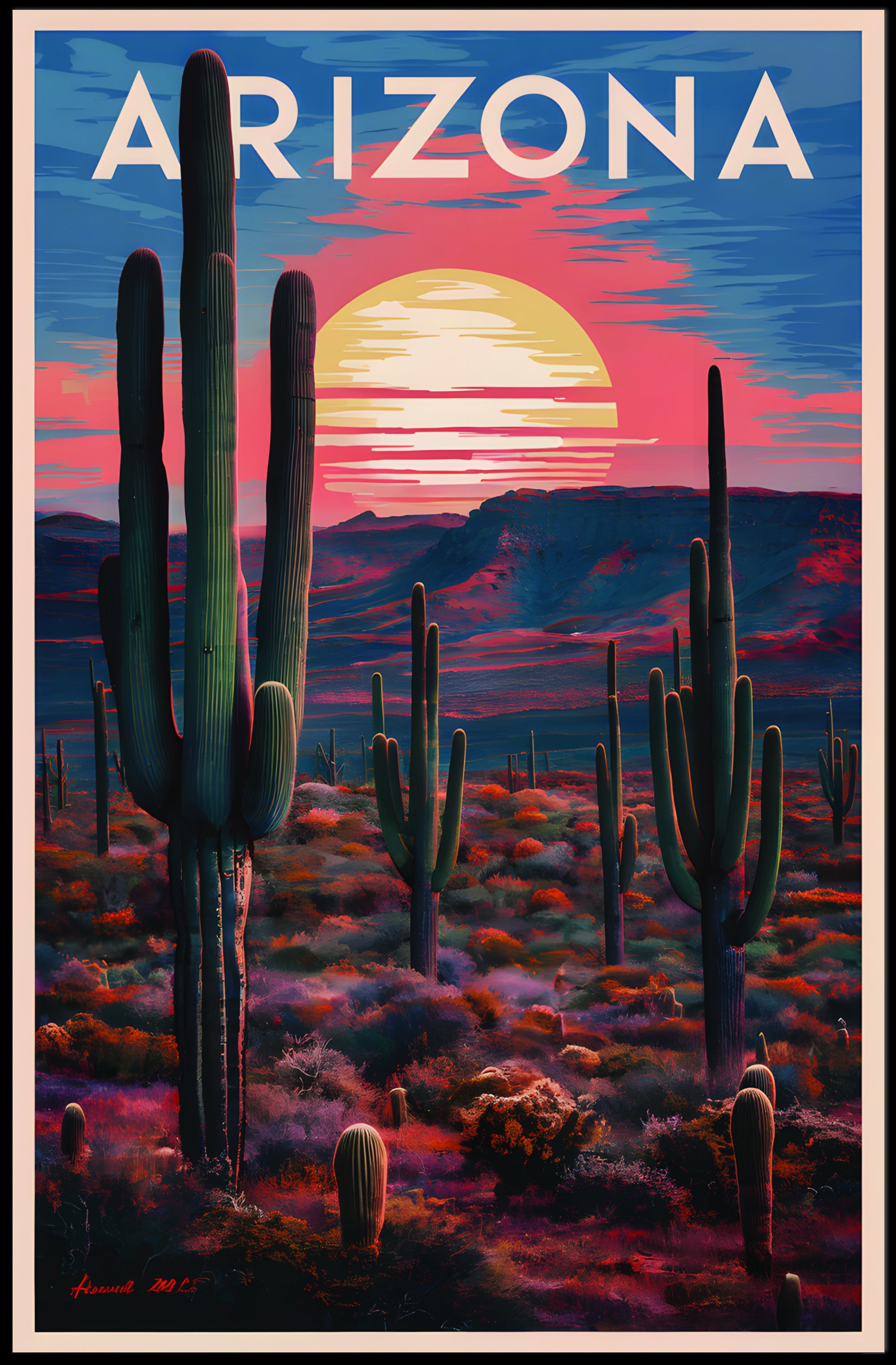 Arizona Desert Sunset Poster