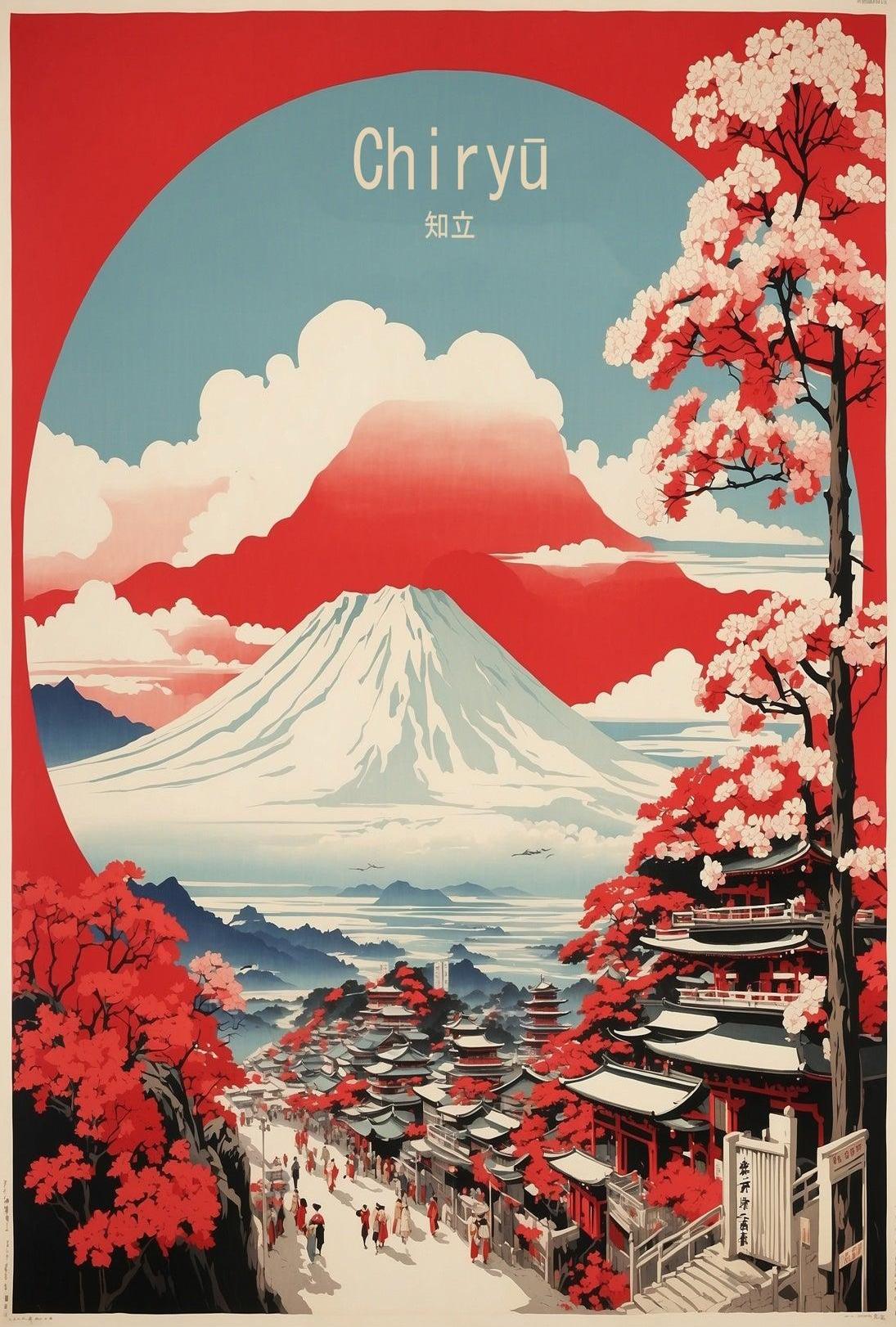 Mount Fuji Japanese Landscape Travel Poster