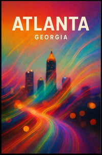 Atlanta, Georgia Vibrant Cityscape Poster