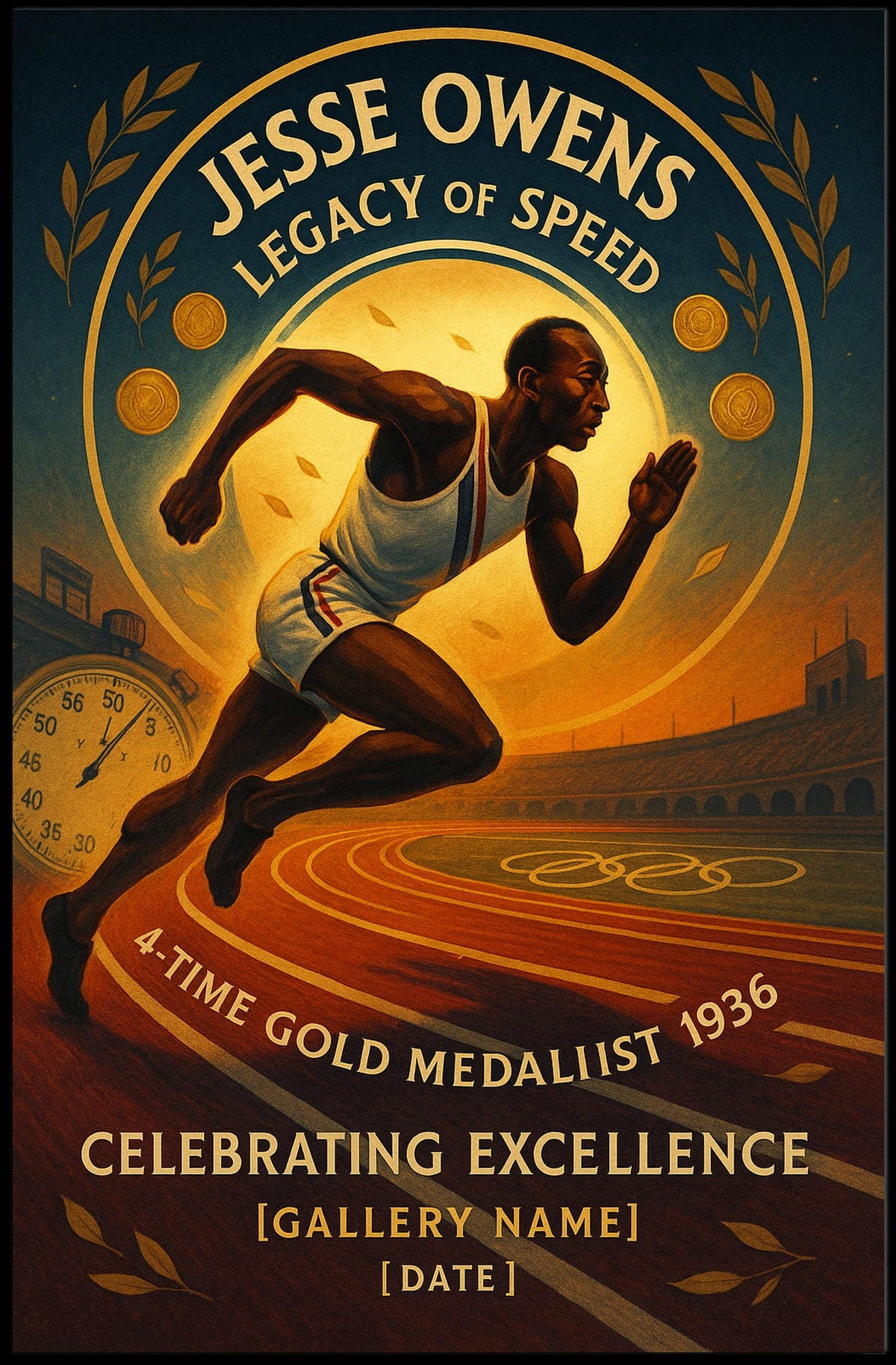 Olympic Legacy Vintage Sprinter Poster: Speed & Glory