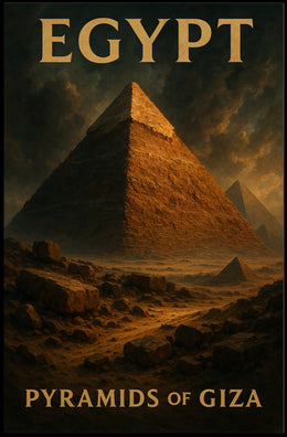 Giza Pyramids Vintage Travel Poster