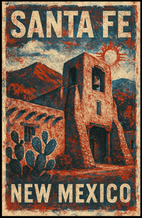 Santa Fe Southwestern Heritage Vintage Travel Poster
