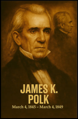 James K Polk Poster Vintage Analog Film Aesthetic Presidential Portrait Wall Art Historical Print