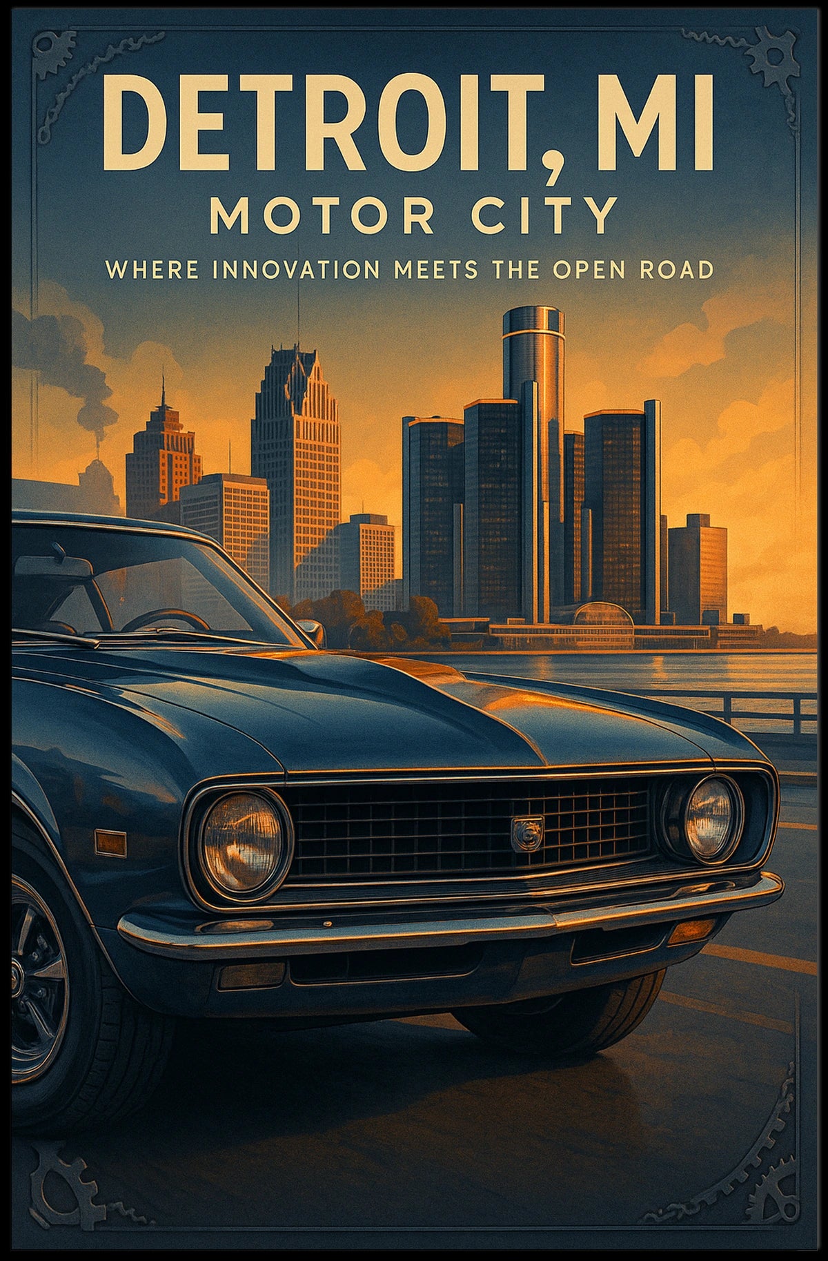 Detroit, Mi Motor City Poster