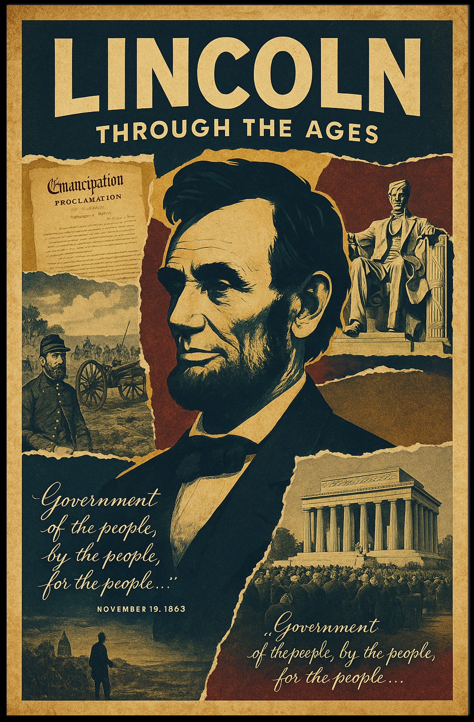Abraham Lincoln Through the Ages Poster PosterGoat