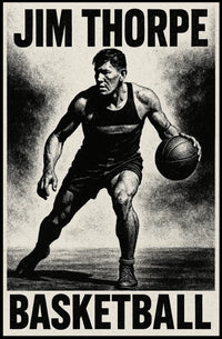 Dynamic Basketball Action Stylized Art Poster