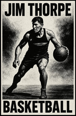 Dynamic Basketball Action Stylized Art Poster