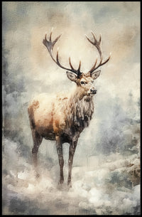 Majestic Elk In Mist Poster