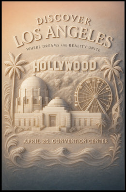 Los Angeles Dreamscape Vintage Landmarks Art Poster