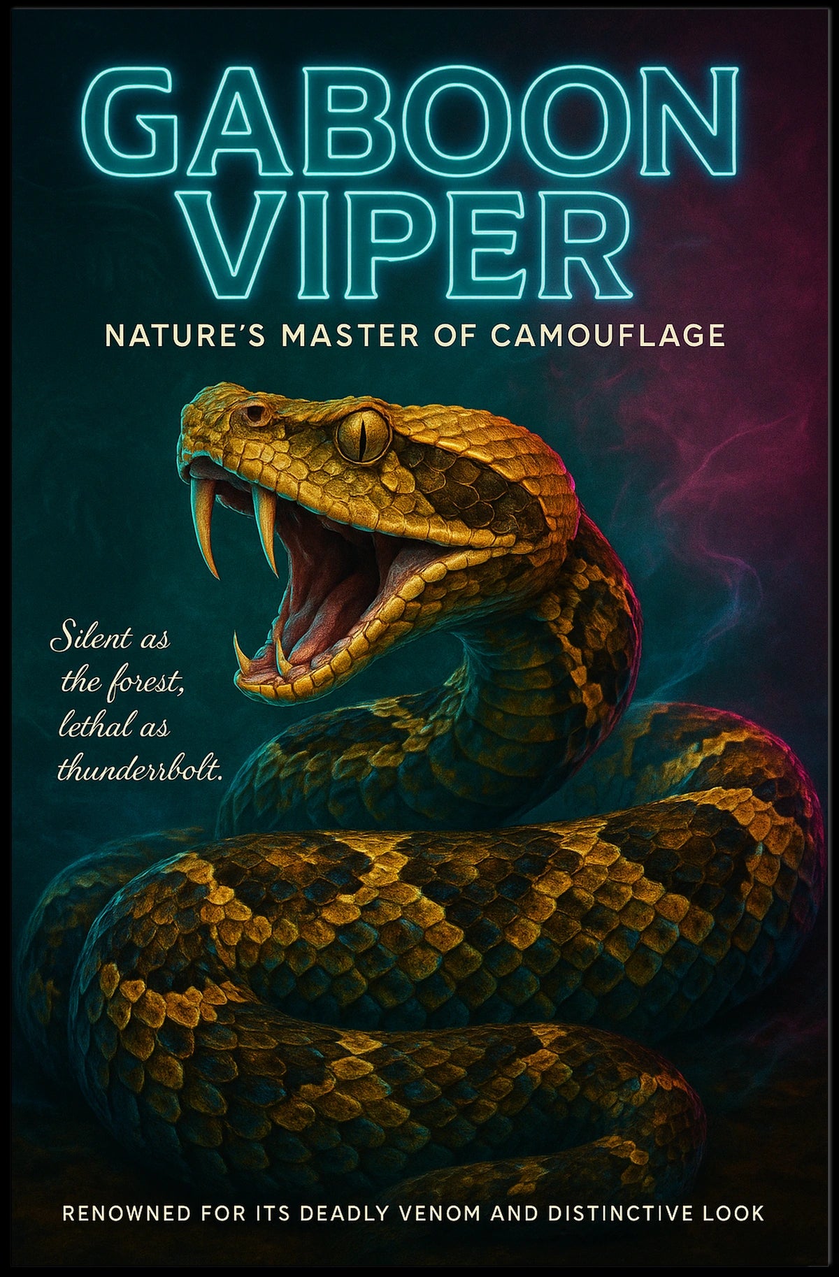 Gaboon Viper Natures Master of Camouflage Poster