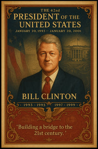 Bill Clinton 42nd President Wall Art Print PosterGoat
