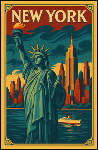 New York City Iconic Landmarks Poster
