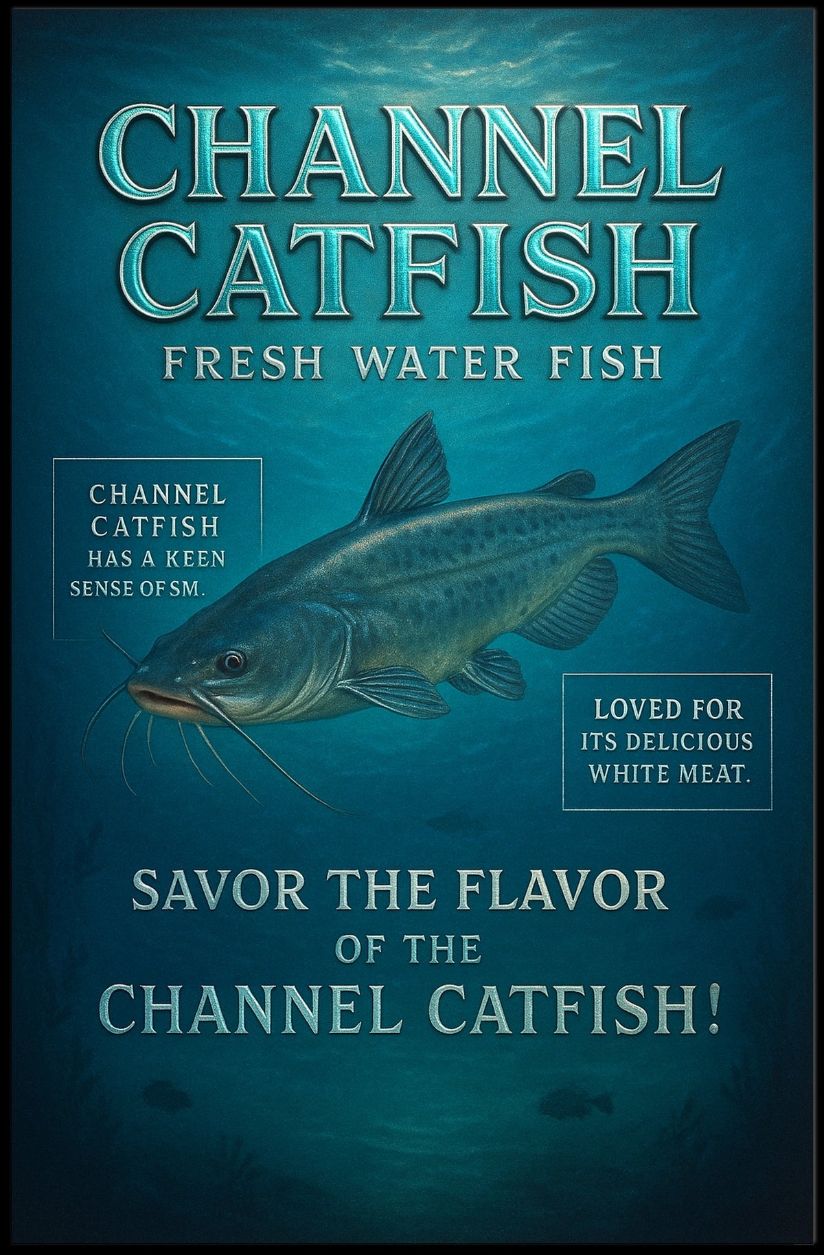 Channel Catfish Fresh Water Delight Poster