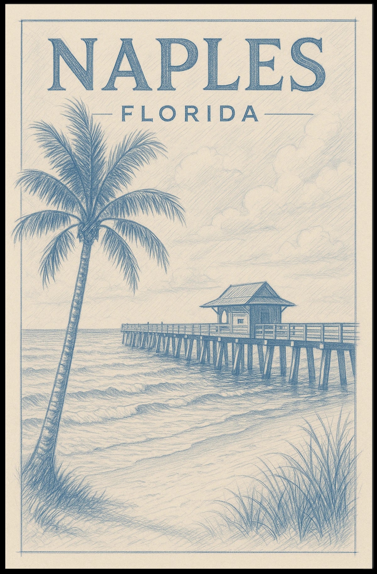 Naples Florida Coastal Serenity Poster Wall Art 18x24