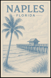 Naples Florida Coastal Serenity Poster Wall Art 18x24