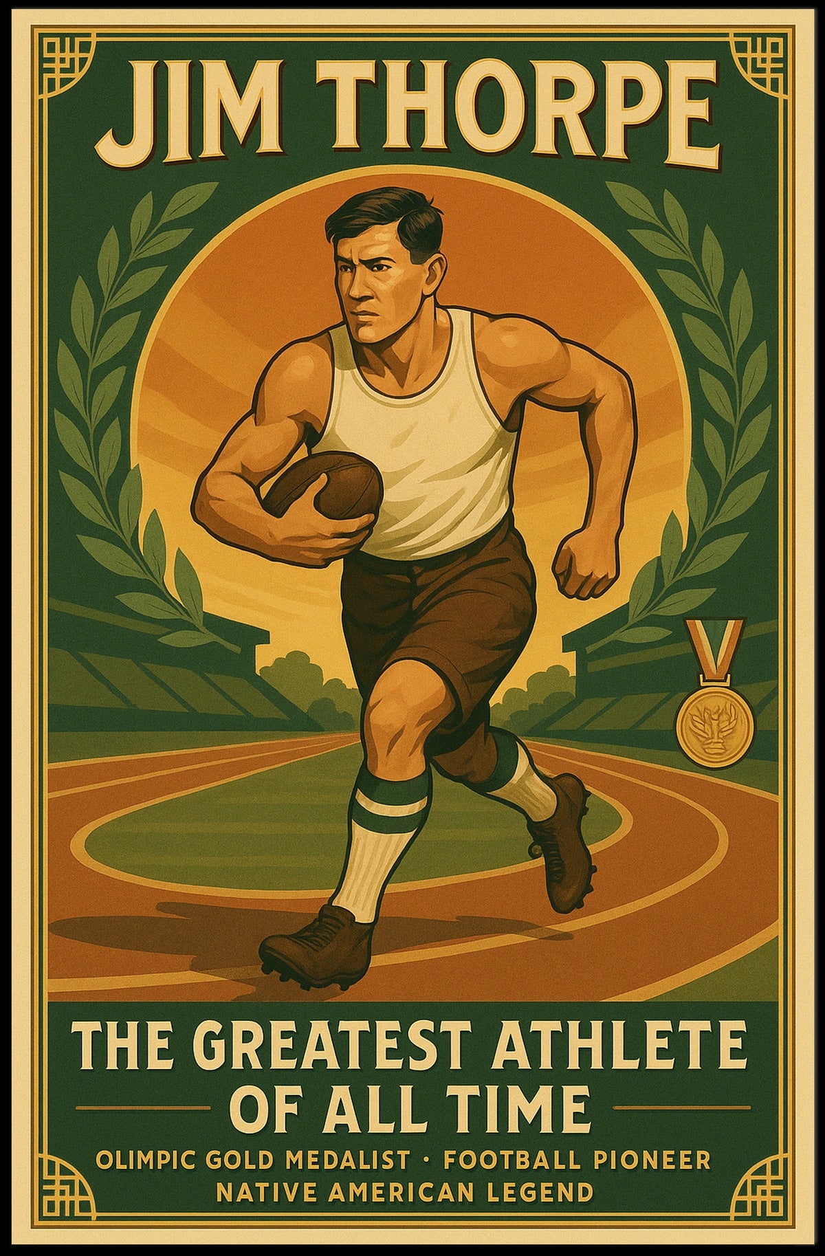 Jim Thorpe The Greatest Athlete of All Time Jim Thorpe Poster