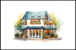 Charming Corner Café Poster