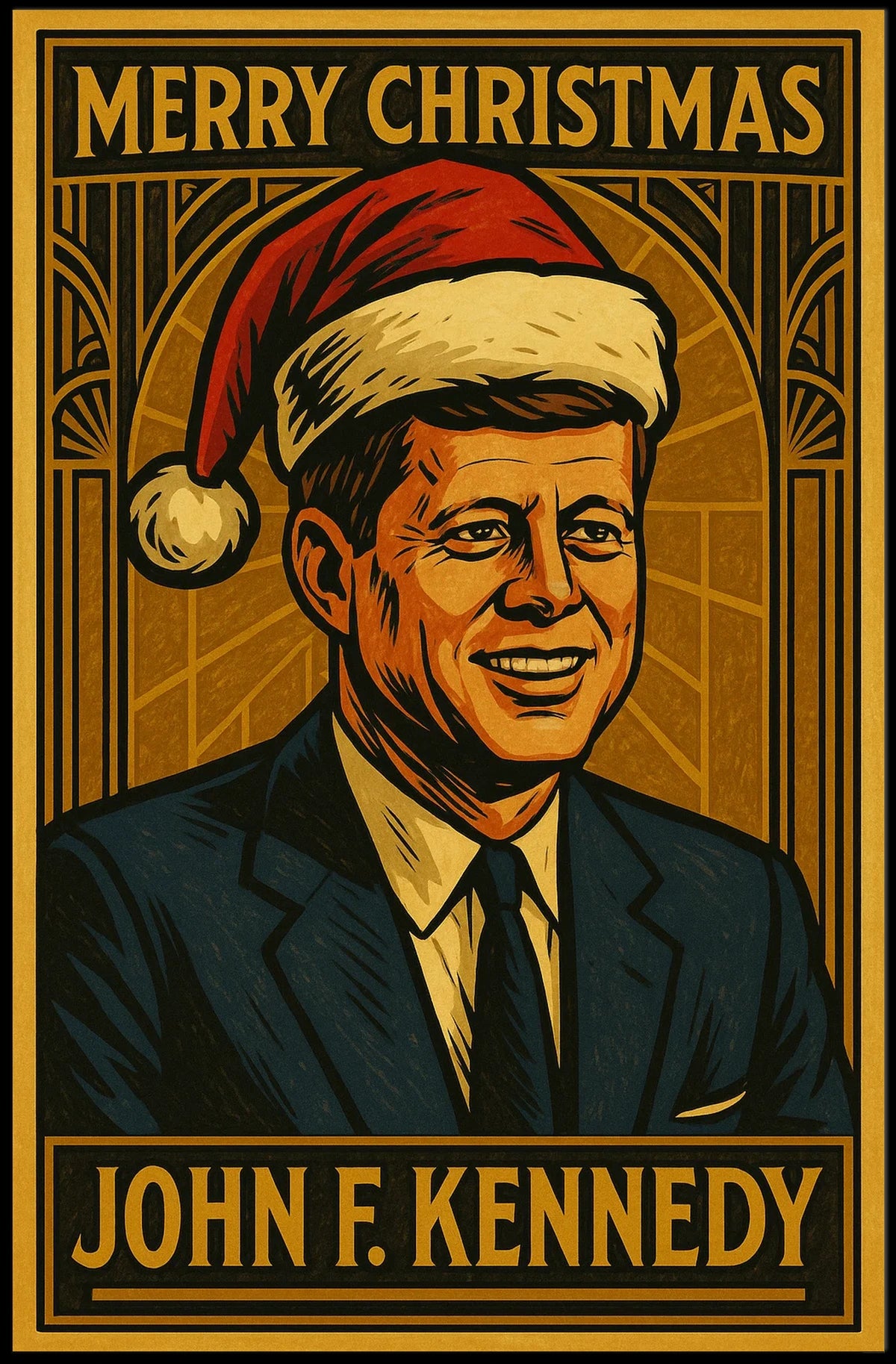 John F. Kennedy Christmas Poster