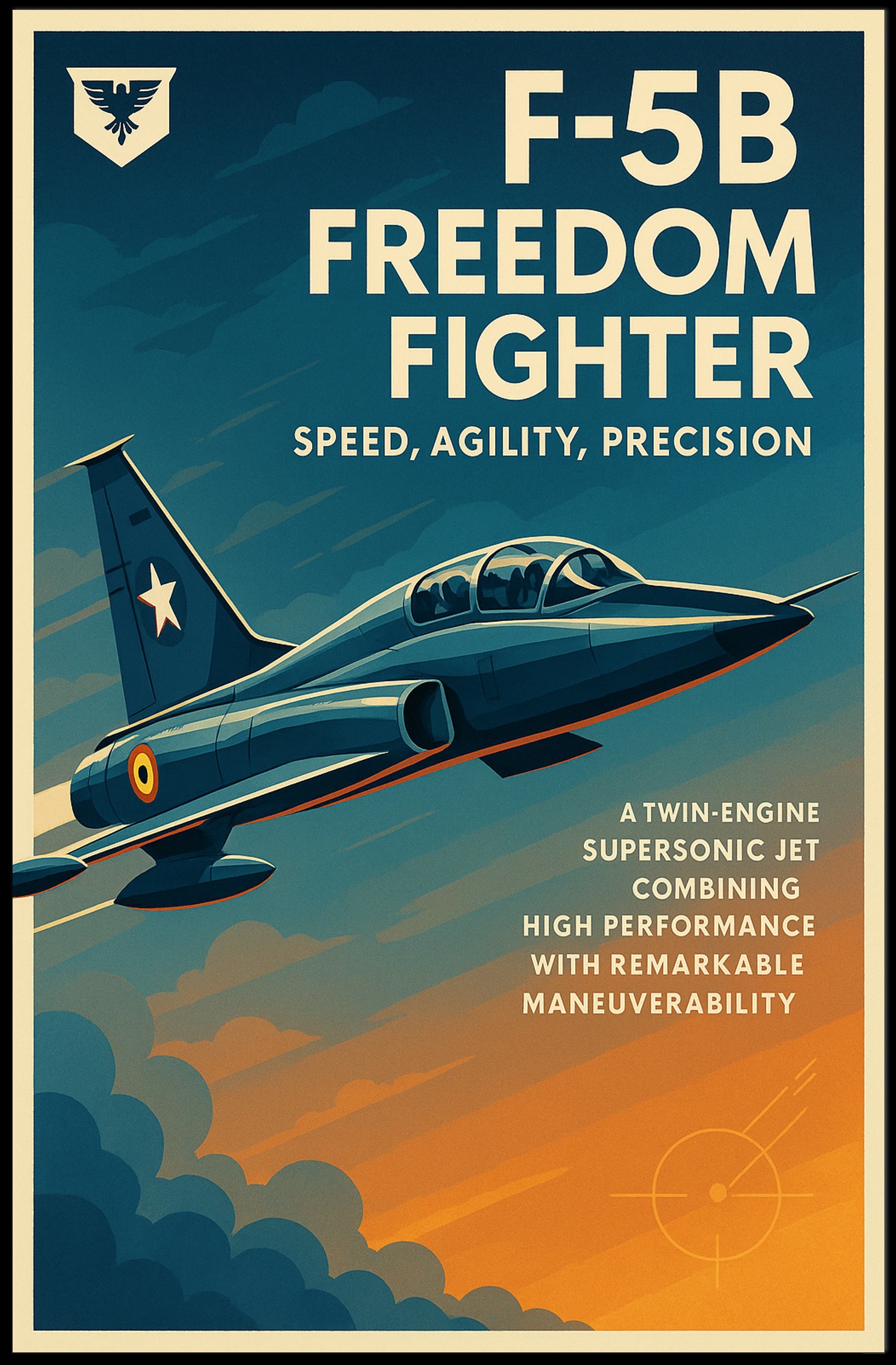 F-5B Freedom Fighter Jet Military Recruitment Poster