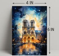Notre-Dame De Paris A Nighttime Poster