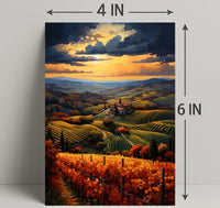 Golden Vineyard At Sunset Poster