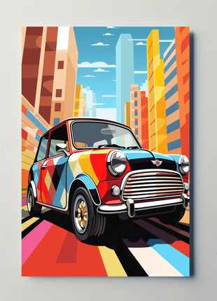 Retro City Pop Art Car Artistic Poster