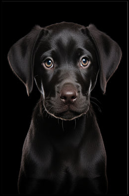 Portrait Of A Black Labrador Puppy Poster PosterGoat