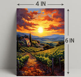Sunset Over The Vineyard Poster