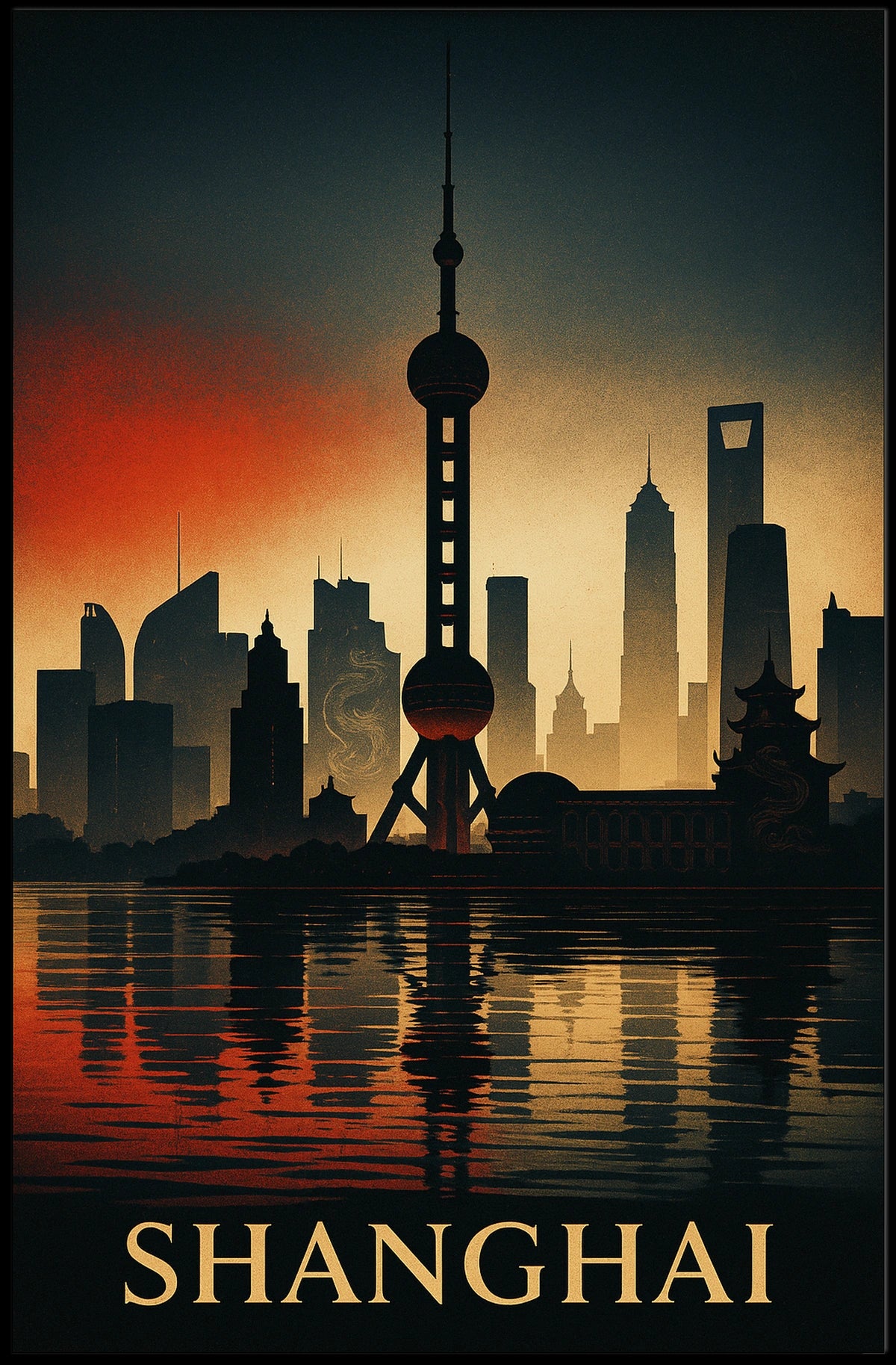 Shanghai Skyline Poster